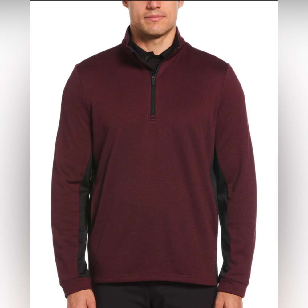 PGA Tour Mens Micro Jacquard Quarter Zip Pullover Jacket NWT